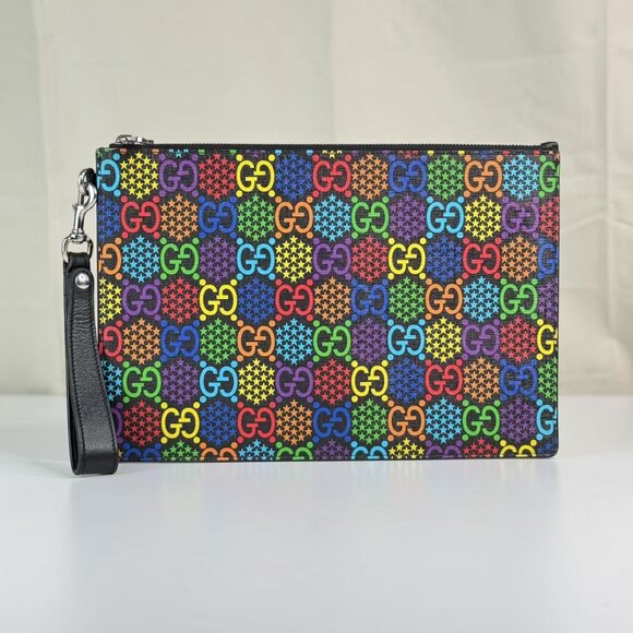 Gucci Clutch Psychedelic Print GG Coated Canvas - Picture 1 of 7